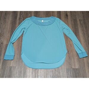 FP Movement Long Sleeve Top Womens Athletic Shirt Teal‎ Blue Knit Trim Size M
